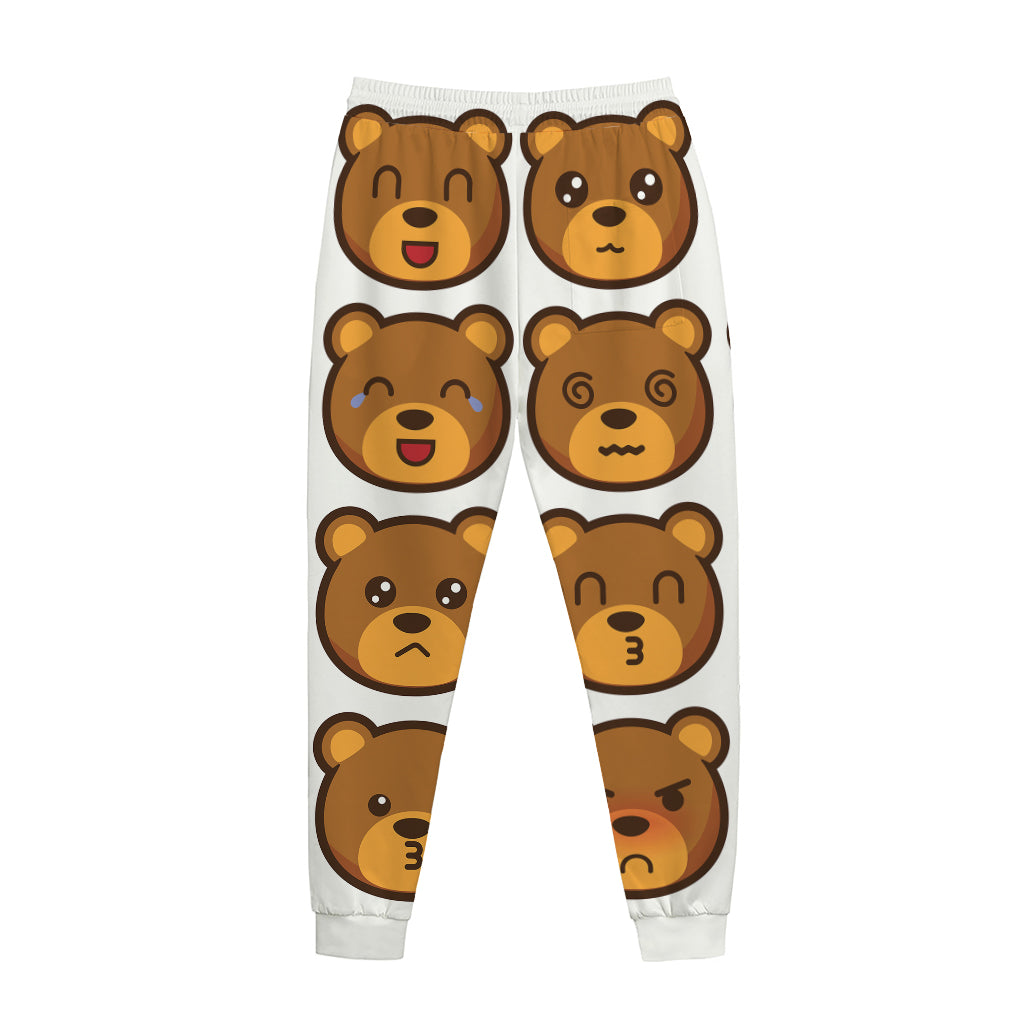 Teddy Bear Emoji Print Jogger Pants