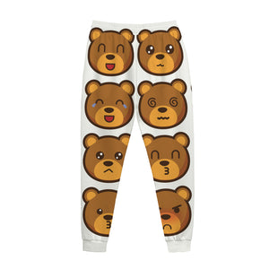 Teddy Bear Emoji Print Jogger Pants