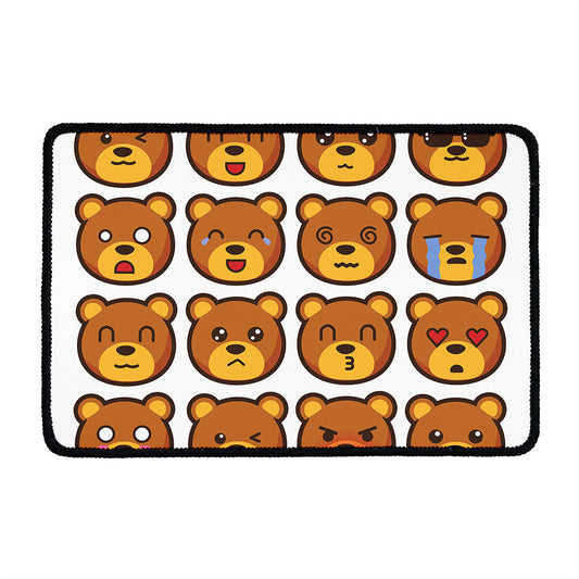 Teddy Bear Emoji Print Kitchen Mat