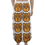 Teddy Bear Emoji Print Lantern Pants