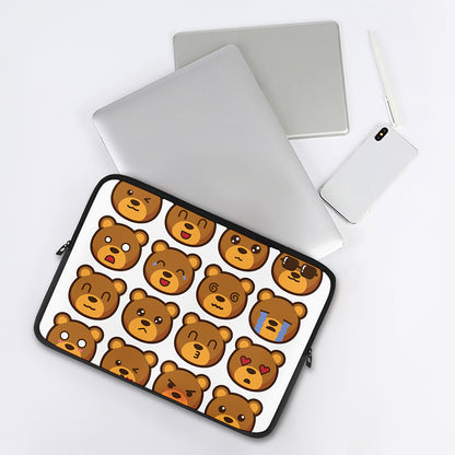 Teddy Bear Emoji Print Laptop Sleeve