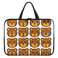 Teddy Bear Emoji Print Laptop Sleeve With Handle
