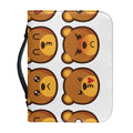 Teddy Bear Emoji Print Leather Bible Cover