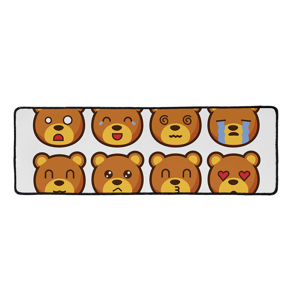 Teddy Bear Emoji Print Long Kitchen Mat