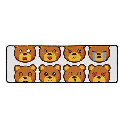 Teddy Bear Emoji Print Long Kitchen Mat
