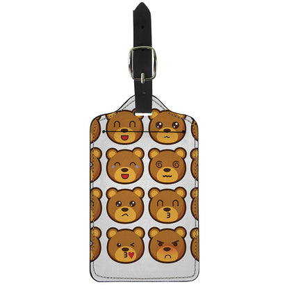 Teddy Bear Emoji Print Luggage Tag