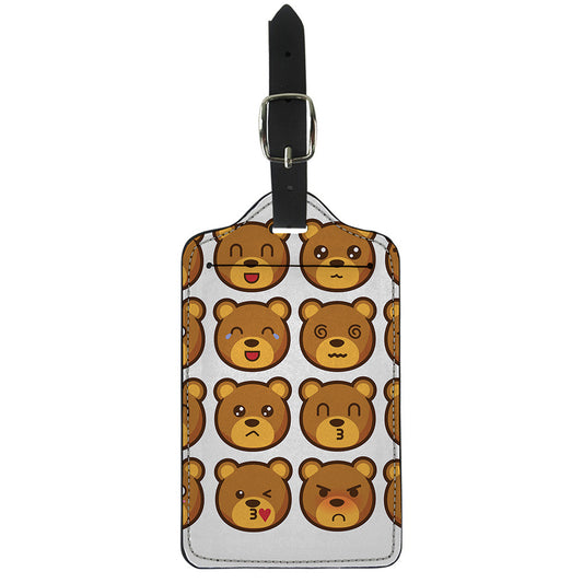 Teddy Bear Emoji Print Luggage Tag