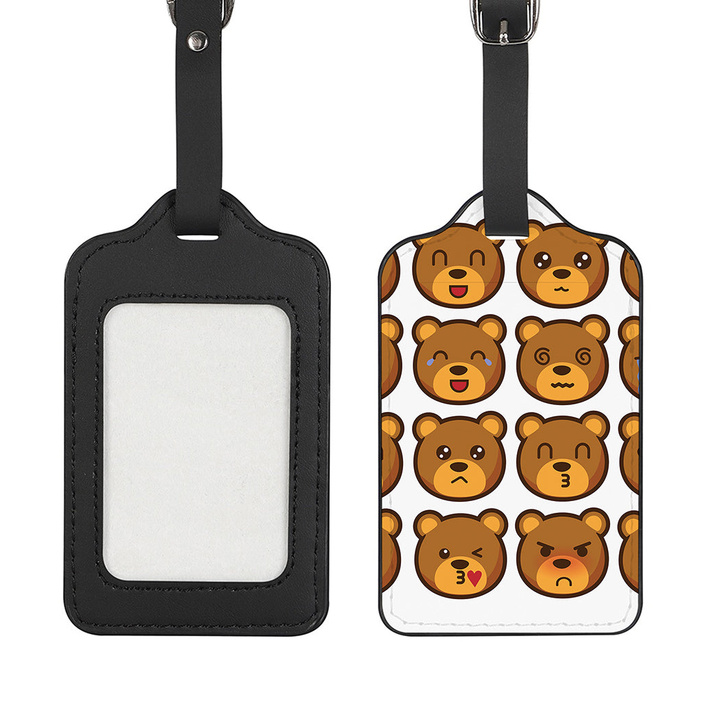 Teddy Bear Emoji Print Luggage Tag