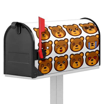 Teddy Bear Emoji Print Mailbox Cover