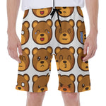 Teddy Bear Emoji Print Men's Beach Shorts