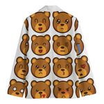 Teddy Bear Emoji Print Men's Blazer