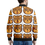 Teddy Bear Emoji Print Men's Bomber Jacket