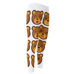 Teddy Bear Emoji Print Men's Compression Pants