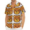 Teddy Bear Emoji Print Men's Deep V-Neck Shirt