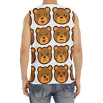 Teddy Bear Emoji Print Men's Fitness Tank Top