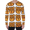 Teddy Bear Emoji Print Men's Long Sleeve T-Shirt