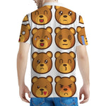 Teddy Bear Emoji Print Men's Polo Shirt