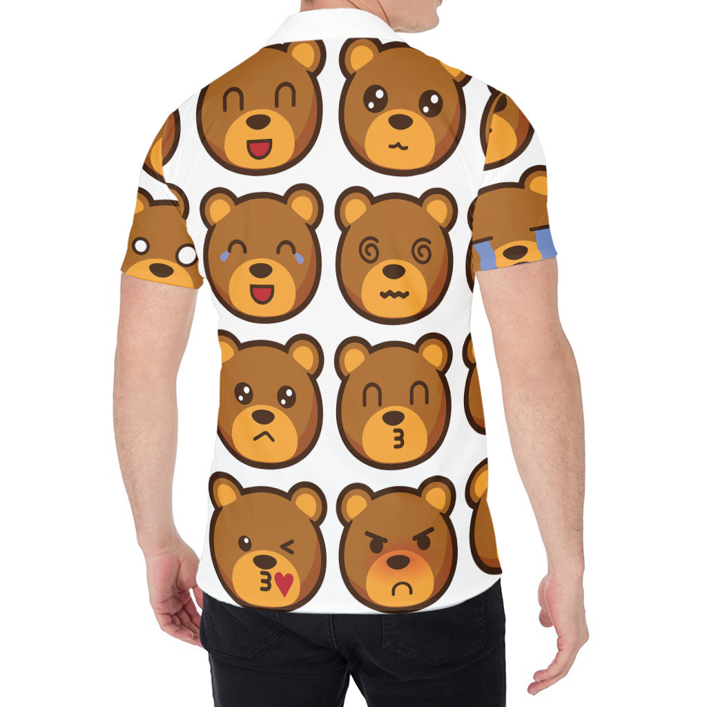 Teddy Bear Emoji Print Men's Shirt