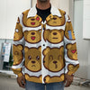 Teddy Bear Emoji Print Men's Shirt Jacket