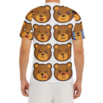 Teddy Bear Emoji Print Men's Short Sleeve Rash Guard