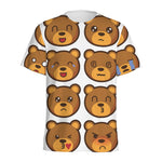 Teddy Bear Emoji Print Men's Sports T-Shirt