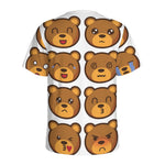 Teddy Bear Emoji Print Men's Sports T-Shirt