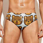 Teddy Bear Emoji Print Men's Swim Briefs