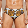 Teddy Bear Emoji Print Men's Swim Briefs