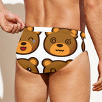 Teddy Bear Emoji Print Men's Swim Briefs
