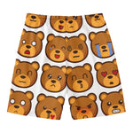 Teddy Bear Emoji Print Men's Swim Trunks