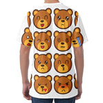 Teddy Bear Emoji Print Men's Velvet T-Shirt