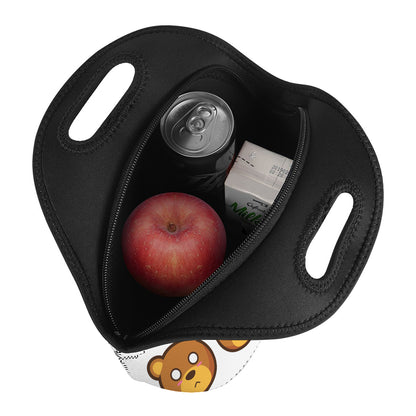 Teddy Bear Emoji Print Neoprene Lunch Bag