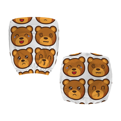 Teddy Bear Emoji Print Office Chair Cover