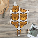 Teddy Bear Emoji Print One Shoulder Bodysuit