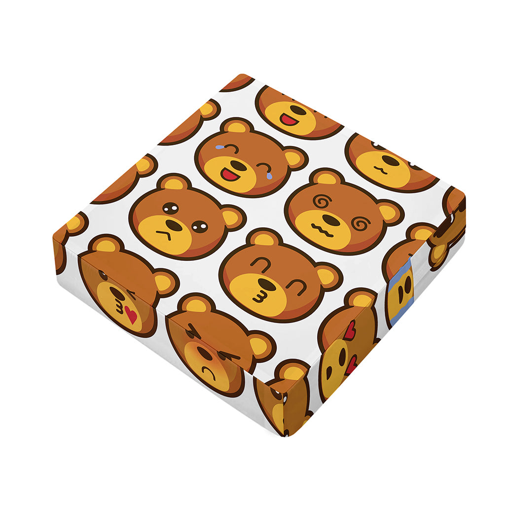 Teddy Bear Emoji Print Outdoor Seat Cushion Cover
