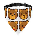 Teddy Bear Emoji Print Over The Collar Dog Bandana