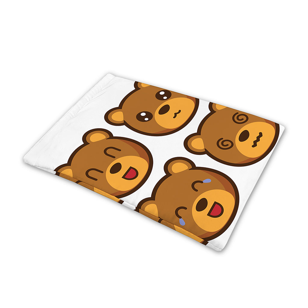 Teddy Bear Emoji Print Pet Cooling Mat Cover