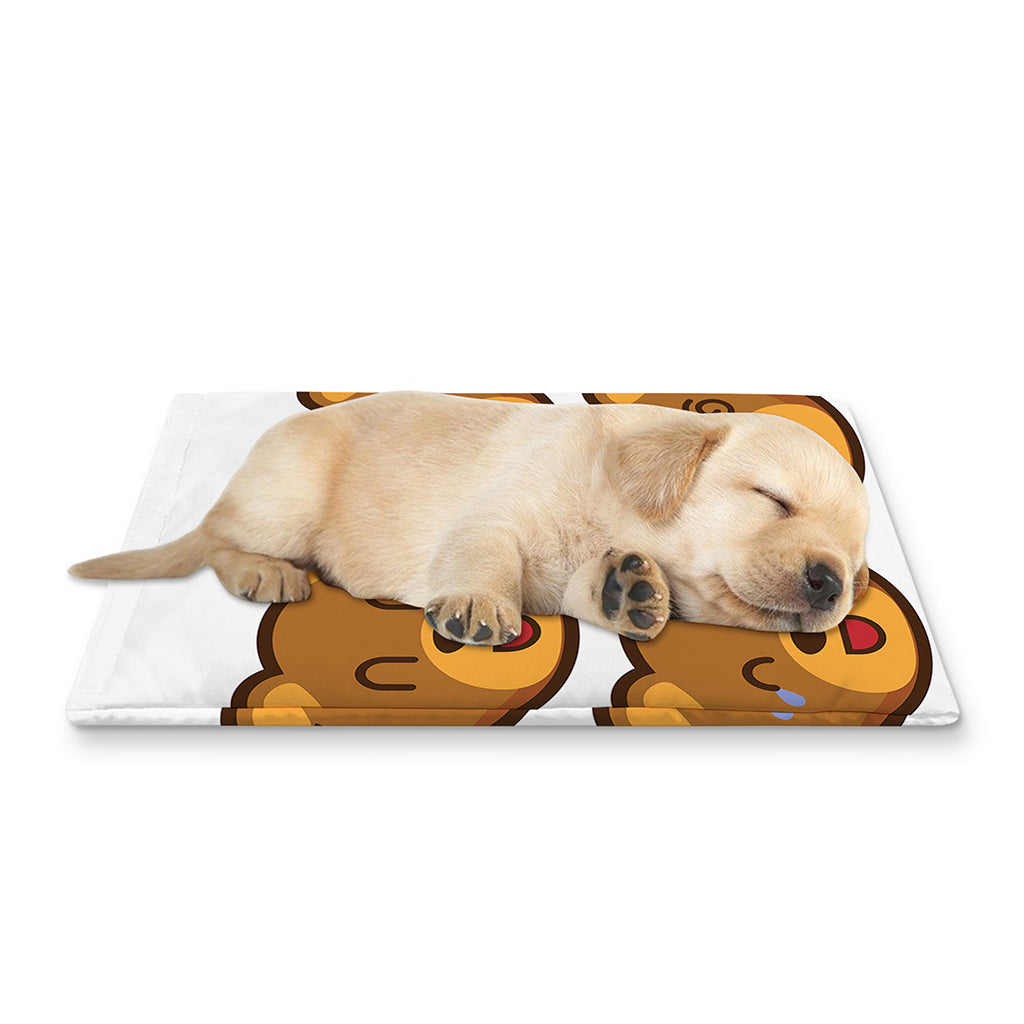 Teddy Bear Emoji Print Pet Cooling Mat Cover