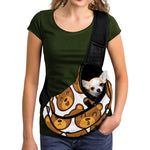 Teddy Bear Emoji Print Pet Sling Carrier