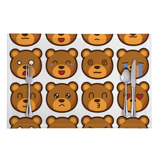 Teddy Bear Emoji Print Placemat