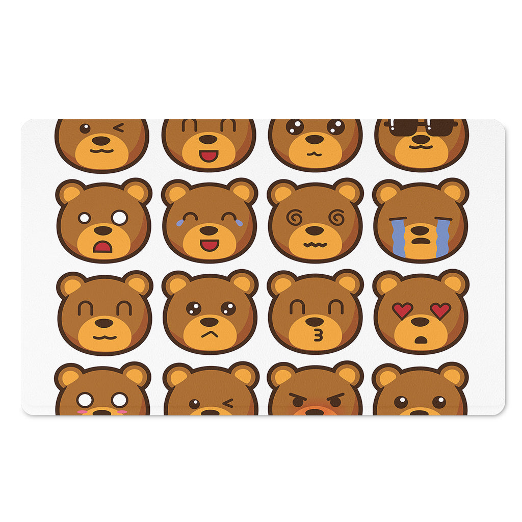 Teddy Bear Emoji Print Polyester Doormat
