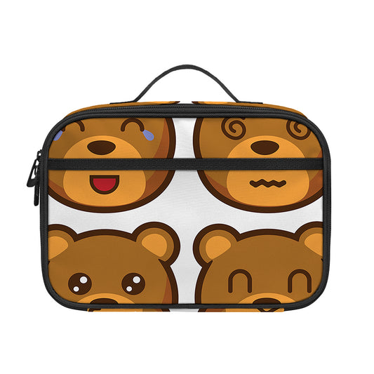 Teddy Bear Emoji Print Portable Lunch Bag