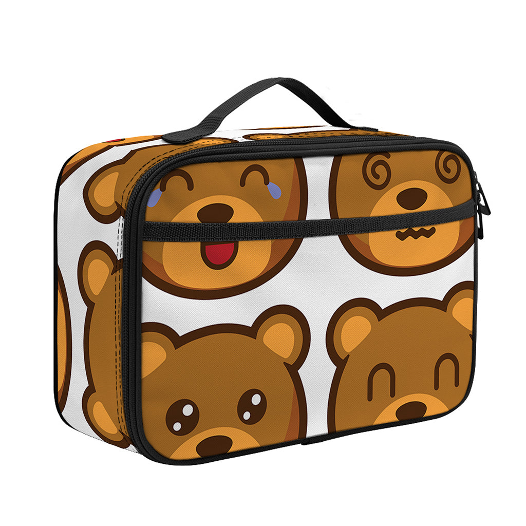 Teddy Bear Emoji Print Portable Lunch Bag