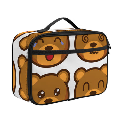 Teddy Bear Emoji Print Portable Lunch Bag