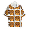 Teddy Bear Emoji Print Rayon Hawaiian Shirt