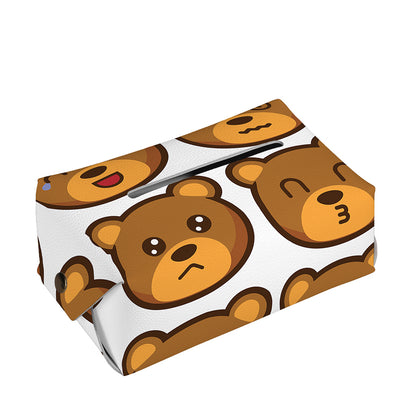 Teddy Bear Emoji Print Rectangle Tissue Box Cover