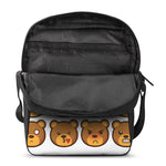 Teddy Bear Emoji Print Rectangular Crossbody Bag