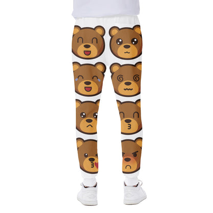 Teddy Bear Emoji Print Scuba Joggers