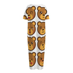 Teddy Bear Emoji Print Short Sleeve Long Nightdress