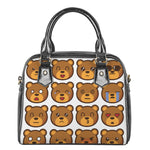 Teddy Bear Emoji Print Shoulder Handbag